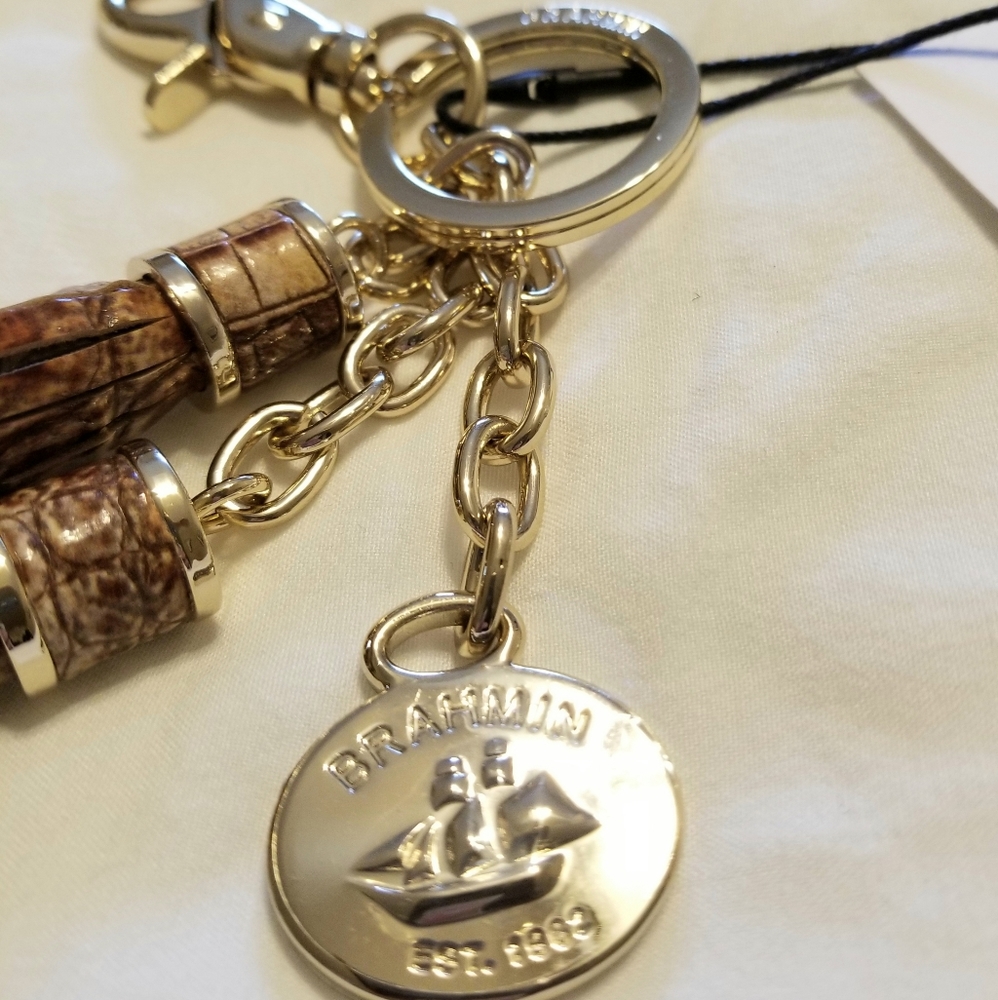 Brahmin Double Tassel Key Ring Canyon Melbourne NEW